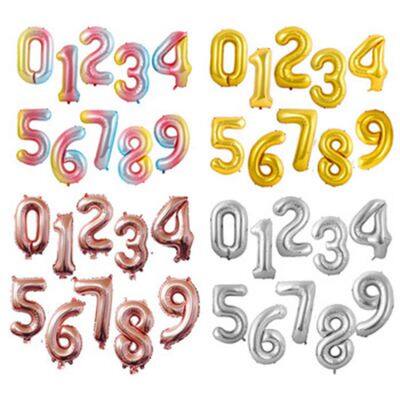 Rainbow Digital Mylar Big Number Balloon 0-9 Happy Birthday Party Decorations Anniversair Helium 32 40 Inch Foil Number Balloons
