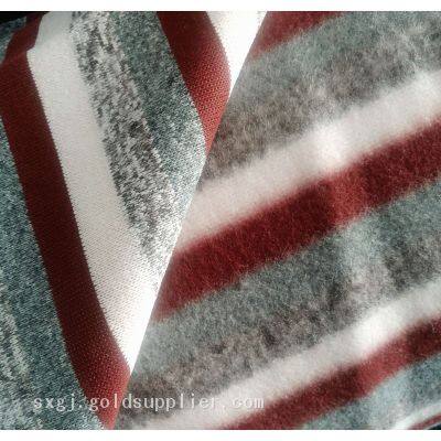 Premium 100% Polyester Yarn-Dyed Striped Coarse Needle Hacci Brushed Fleece Fabric for Winter Sweaters‌ photo-2