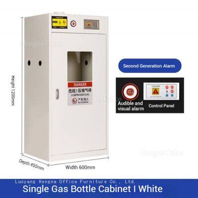 Gas Cylinder Security Enclosure for Vocational School, Safety Storage Cabinet with Flip-down Loading Ramp & Secure Lock for Industrial Training