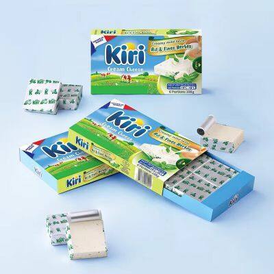 La vache qui rit /Треугольный сыр. Аллюминиевая фольга, складочная упаковка. Линия по переработке сыра компании Tokkepack