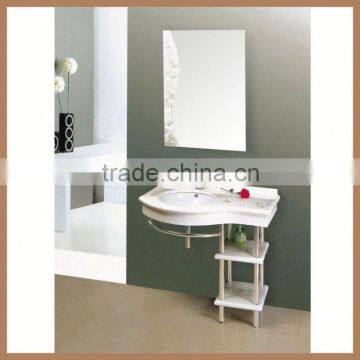 AQUARIUS Decorative Sink Basin Makeup Bedroom Vanity Table With Lighted Mirror