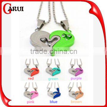 chinese couple fashion pendant color 316l stainless steel jewelry girlfriend heart pendant necklace