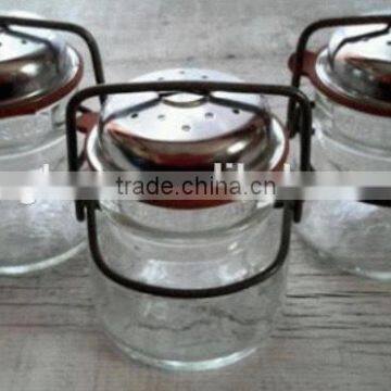 200ml spice/sault glass jar with cover and wire