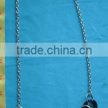 METAL CHAIN LONG CHEST LENGTH NECKLACE, 80552F METAL CHAIN WITH BLACK PLASTIC LINK