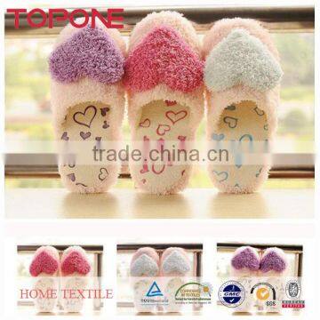 Winter and autumn lovely cute big hearts cotton products indoor fancy slippers for girls