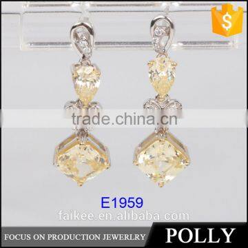 lastest popular silver jewelery wholesale fashion zircon stud earring