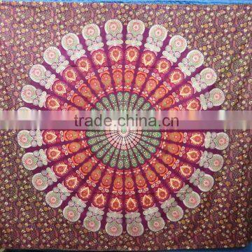 New Arrival Mandala Round Printed Bedsheet Boho Bohemian Cotton Bedspread Wall Hanging photo-4