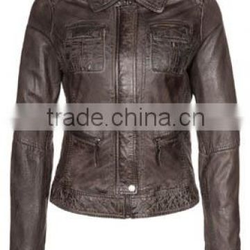 100% PU leather black jacket for women and ladies 2016