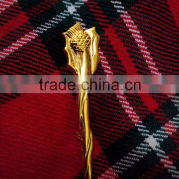 Celtic Design Kilt Pin In Original Gold Plated Finished Made Of Brass Material