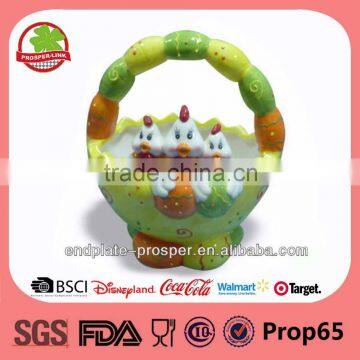 2013 new design ceramic easter basket craft