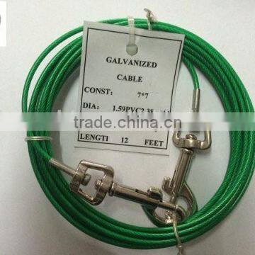 7x7 1.59mm-2.38mm PVC coated steel wire rope