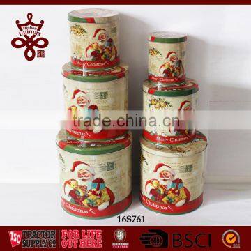 Storage Box Decorative Candy Round Tin Packing boxes Metal Gift Container Christmas Gift Box