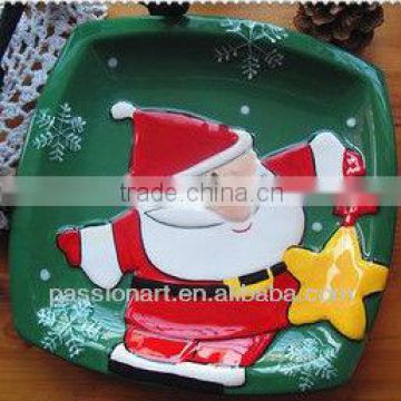 customized 3D embossed Ceramic Hand Painting Plates