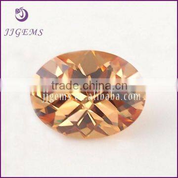 synthetic champagne cz oval moissanite gemstone