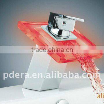 LED glass basin faucet&waterfall faucet