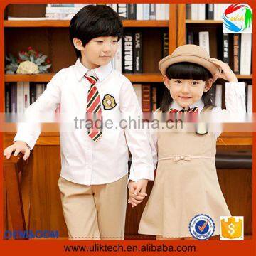 2016 Wholesale new uniform for school with badge boutique child clothes suit all grades international school uniform (ulik-016)