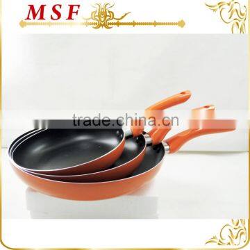 MSF-6234 orange color pressing aluminum fry pan set popular style non stick fry pan                        
                                                                                Supplier's Choice