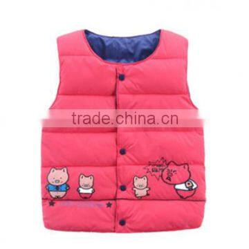 kids red winter padded gilet