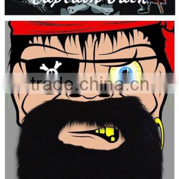 Pirate Beard Fancy Dress Costume party fake Captain Moustache MU066