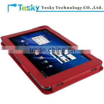 RED color for LG Optimus Pad G-Slate 8.9 tablet PU leather zipper case