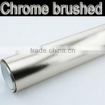 Chrome Brushed film with air channels purple,red,silver,gold color