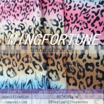 Knitted nylon spun leopard printing fabric stretch