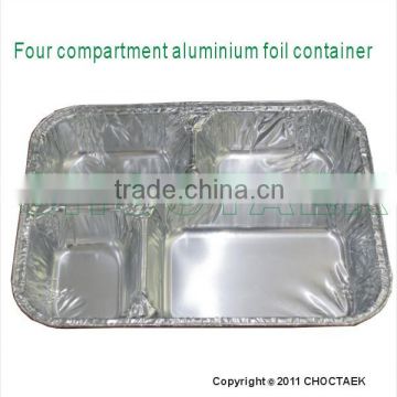 Compartment disposable aluminium foil container