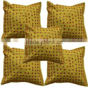 wholesale lot Mirror work indian embroidered stock lot cushion covers