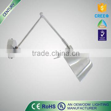 Factory Price Rohs/CE/UL E14 5W matel modern Chrome fancy wall light