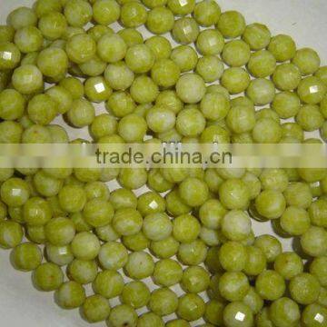 Wholesale high quality lemon jade round beads faceted jewelry