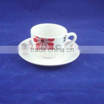 Porcelain coffee cup and saucer,custom printed coffee mugs