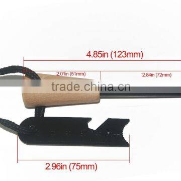Wooden Handle Fire Striker Outdoor Survival Tool Camping Fire Flint Striker photo-2