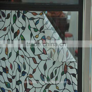 pvc self adhesive-free decorative stained glass window film Static glass film 3D