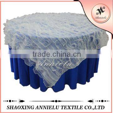 Wholesale white organza wedding ruffled table cover