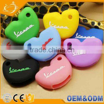 Silicone Rubber Key Cover Cap Shell Skin Protector Keyring Keychain For Vespa photo-6