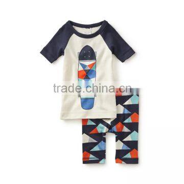 Wholesale Summer Cozy Baby Printed Two Pieces Cotton Pajama Set