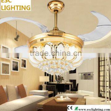 crystal ceiling fan can remote with light LED light CE