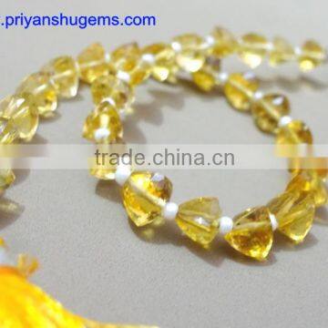 Citrine Straight Drilled Faceted Trillion Shape Briolette Beads AAA Grade Quality Gemstone Product photo-5
