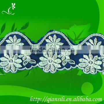 Embroidery Mesh Lace, Cotton/Nylon/Polyester/Rayon Embroidery Mesh Lace