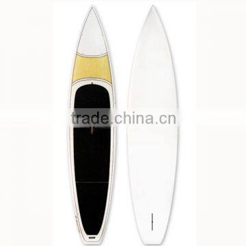 Professional Sports race sup board/ Hard bamboo deck race board/ race longboard / race boat