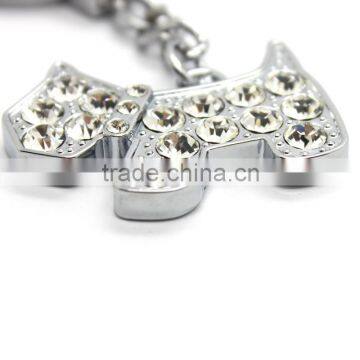 Metal Crystal Dog Shaped Keychain photo-2