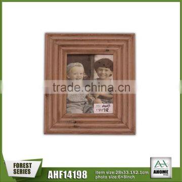 Rectangle Antique Natural Wood Color Stand Wooden Glass Photo Frame 20x15