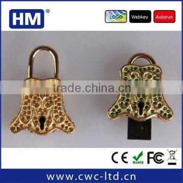 lock shape USB jewelry with 2GB4GB8GB16GB custom solution package and LOGO