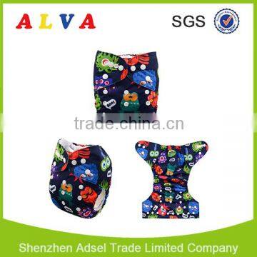 Alva 2016 Monster Pattern of High Quality Cheap Baby Cloth Diapers Wholesale