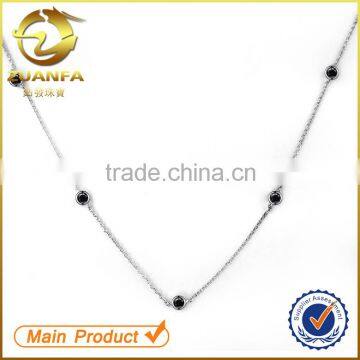 alibaba wholesale rhodium plated women silver cubic zirconia diamond cz station necklace