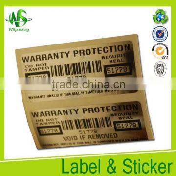 Permanent adhesive labels sheet sticker warranty void label