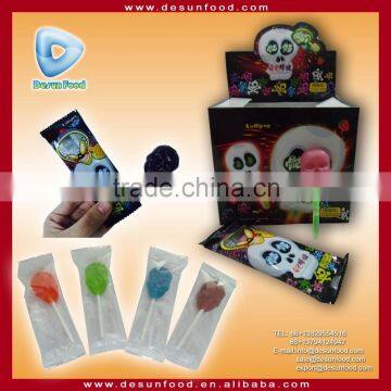 Skull candy lollipop with glow stick toy