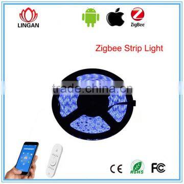 Zigbee IEE802.15.4 Intelligent home smart strip light waterproof play music 16 million colors