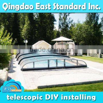 DIY assemble low profile pool enclosure