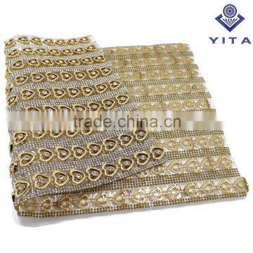 Glue Back Crystal Hot Fix Rhinestone Mesh Sheet Trimming for Shoe and Cloth